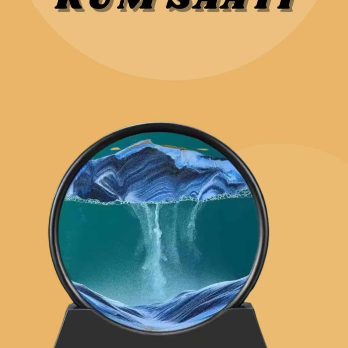 KESGİN MARKET ® Kum Saati Yuvarlak Şık Kum Tablosu Dekoratif Kum Sulu Kum Saati