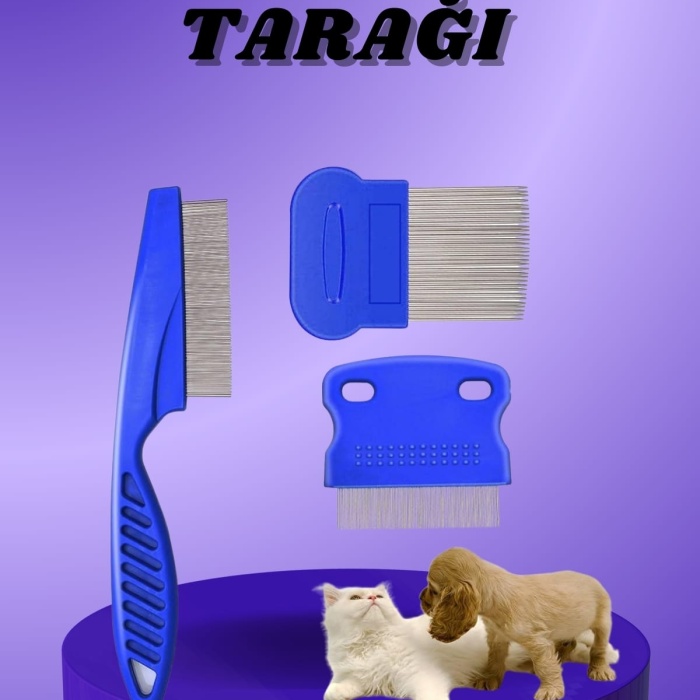 KESGİN MARKET ® Kedi Köpek Tüy Bit Pire Toplayıcı Toplama Temizleme Tarağı Tarak Seti 4lü Set