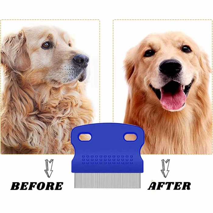 KESGİN MARKET ® Evcil Hayvan Bit Tarağı Seti Paslanmaz Çelik Bıçaklı 4lü Set