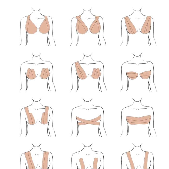 KESGİN MARKET ® Toparlayıcı Göğüs Bandı Şekillendirici Ten Rengine Uygun Esnek Hassas Ciltlere Uygun
