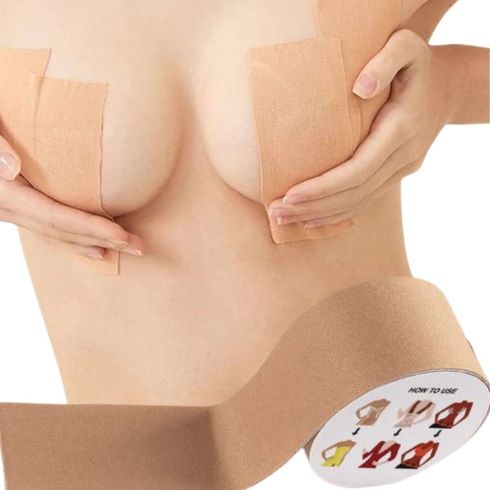 KESGİN MARKET ® Toparlayıcı Göğüs Bandı Şekillendirici Ten Rengine Uygun Esnek Hassas Ciltlere Uygun
