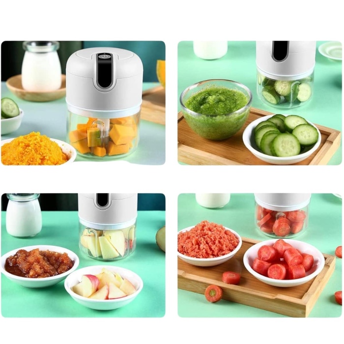 KESGİN MARKET ® Anneler Gününe Özel Hediye El Rondosu Doğrayıcı Şarjlı Taşınabilir