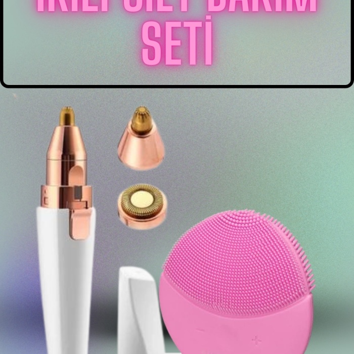 KESGİN MARKET ® Kulak Burun ve Yüz Epilasyon Aleti ve Yüz Masaj Aleti İkili Cilt Bakım Seti