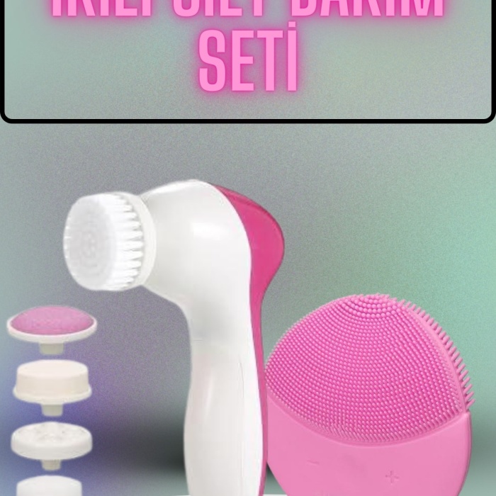 KESGİN MARKET ® İkili Cilt Bakım Seti 5 Başlıklı Yüz Temizleme ve Masaj Aleti Canlandırıcı ve Onarıcı