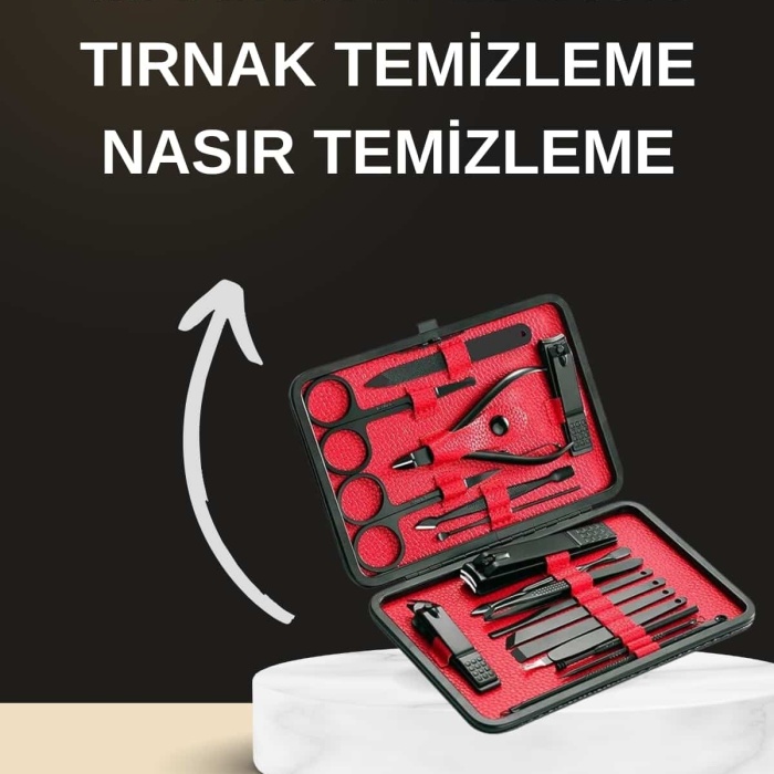 KESGİN MARKET ® Elektrikli Manikür Pedikür Seti İkili Set 17 Parça Tırnak Bakımı Nasır Temizleme Tırnak Şekillendirme
