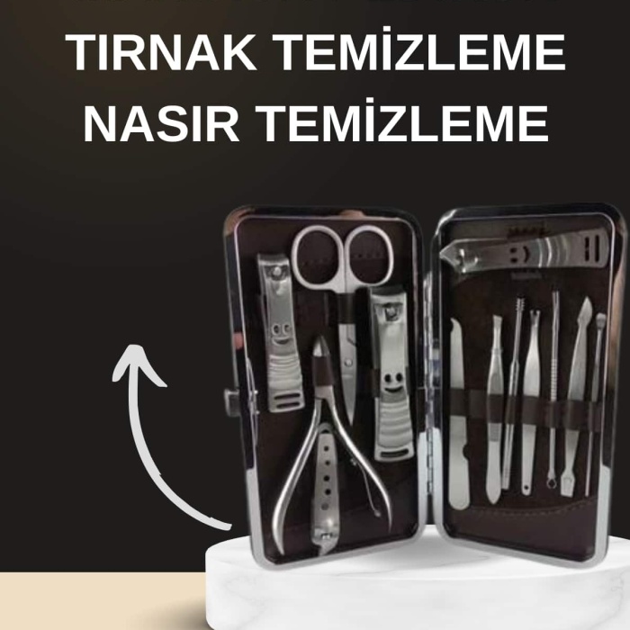 KESGİN MARKET ® Elektrikli Manikür Pedikür Seti İkili Set 12 Parça Tırnak Bakımı Törpü Protez Çıkarma