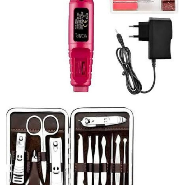 KESGİN MARKET ® Elektrikli Manikür Pedikür Seti İkili Set 12 Parça Tırnak Bakımı Törpü Protez Çıkarma