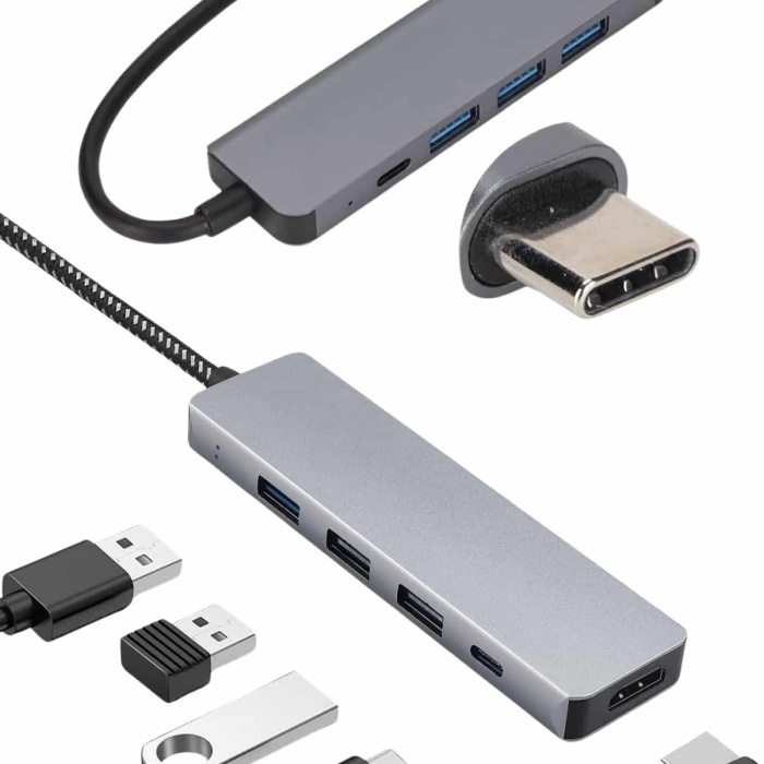 KESGİN MARKET ® Çevirici Dönüştürücü Adaptör Macbook 3 In 1 Type-C To Hdmı USB 3.0