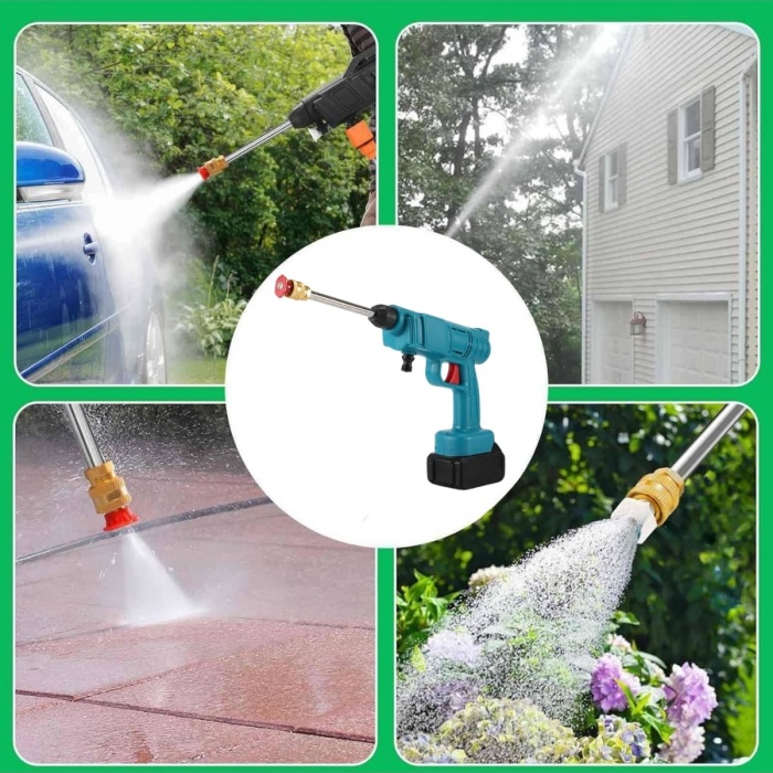 KESGİN MARKET ® Şarjlı Ve Yüksek Basınçlı Oto Yıkama Makinesi Ve Sulama Tabancası Bahçe Yıkama Makinesi