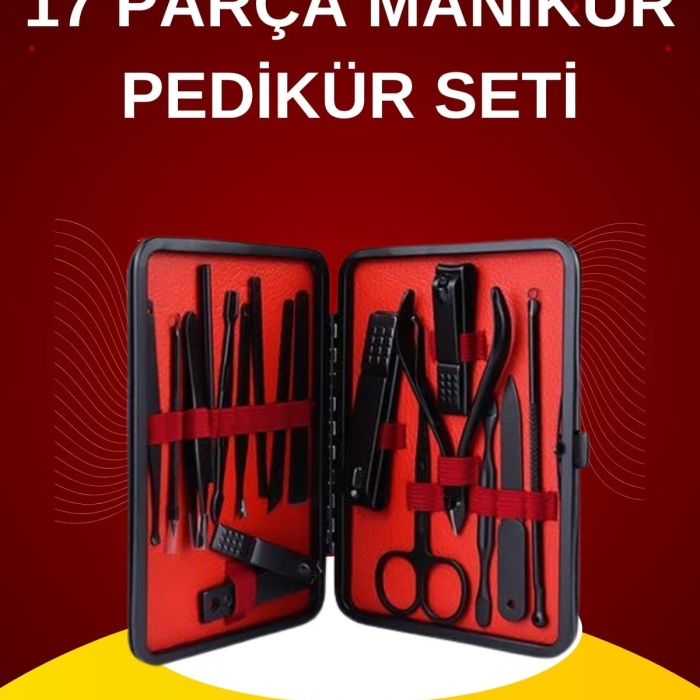 KESGİN MARKET ® 17 Parça El Ayak Bakım Seti Tırnak Temizleme Manikür Pedikür Cımbız Törpü Tırnak Makası