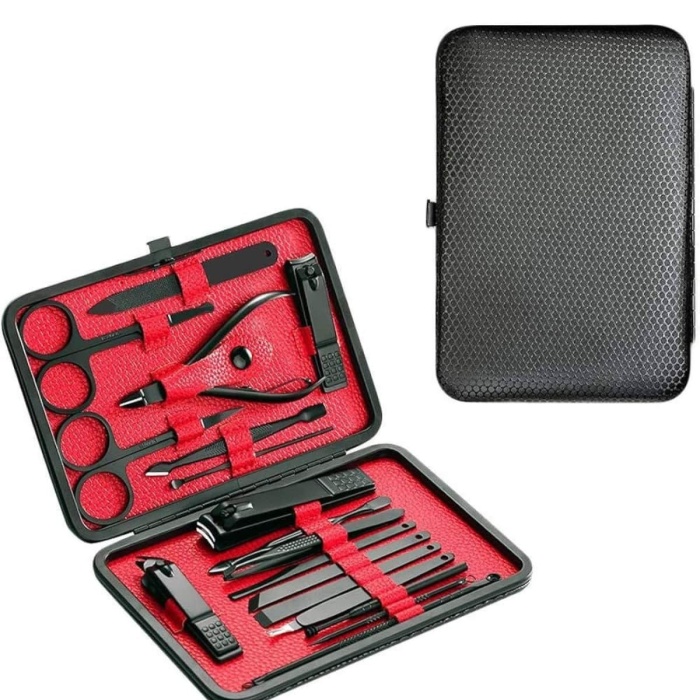 KESGİN MARKET ® 17 Parça El Ayak Bakım Seti Tırnak Temizleme Manikür Pedikür Cımbız Törpü Tırnak Makası