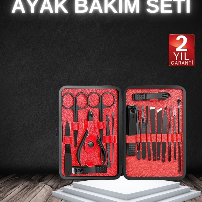 KESGİN MARKET ® 17 Parça Manikür Seti Taşınabilir Özel Çantalı El ve Ayak Bakımı Tırnak Batığı Temizleme