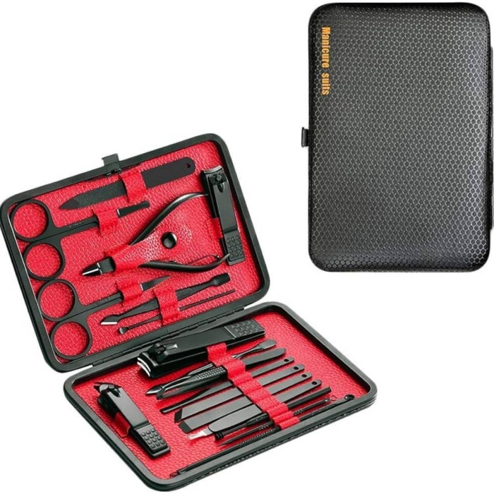 KESGİN MARKET ® 17 Parça Manikür Seti El ve Ayak Bakımı Törpü Cımbız Tırnak Temizleme