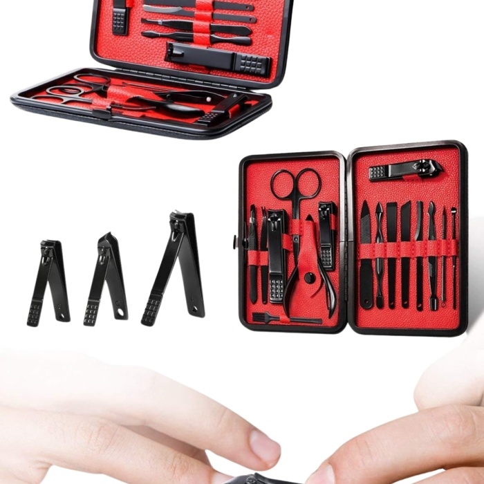 KESGİN MARKET ® 17 Parça Manikür Seti El ve Ayak Bakımı Törpü Cımbız Tırnak Temizleme