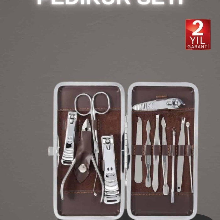 KESGİN MARKET ® 12 Parça Paslanmaz Çelik Kompakt ve Taşınabilir Manikür Makası Tırnak Makası