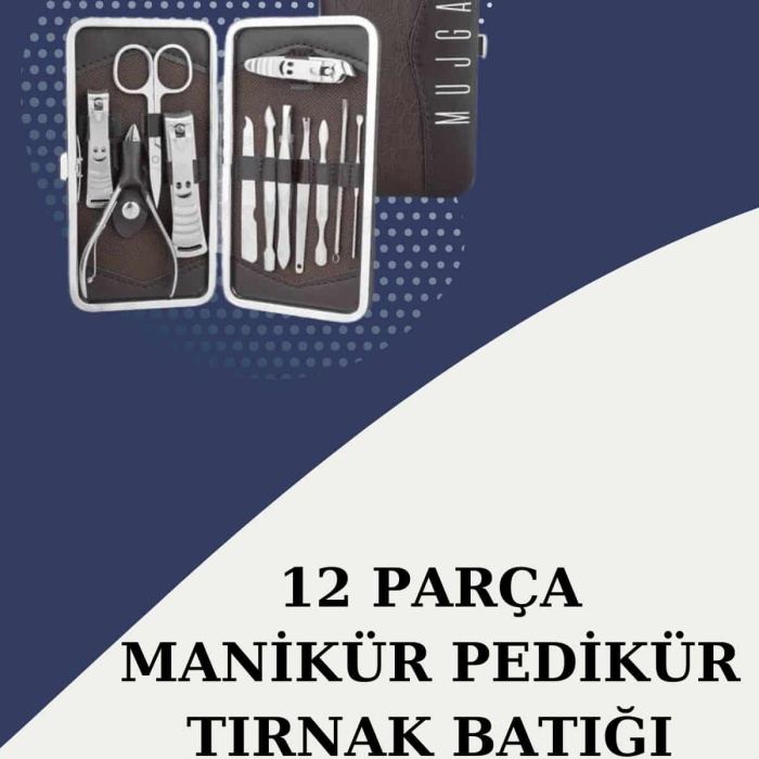 KESGİN MARKET ® 12 Parça Paslanmaz Çelik Kompakt ve Taşınabilir Manikür Makası Tırnak Makası