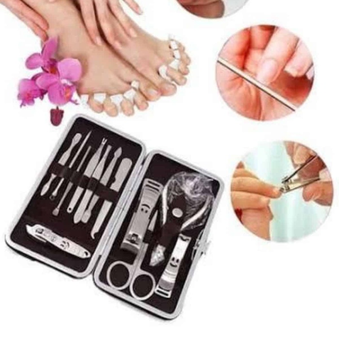 KESGİN MARKET ® 12 Parça Paslanmaz Çelik Kompakt ve Taşınabilir Manikür Makası Tırnak Makası