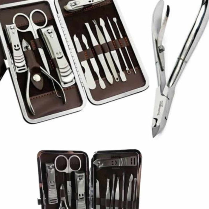 KESGİN MARKET ® 12 Parça Paslanmaz Çelik Kompakt ve Taşınabilir Manikür Makası Tırnak Makası