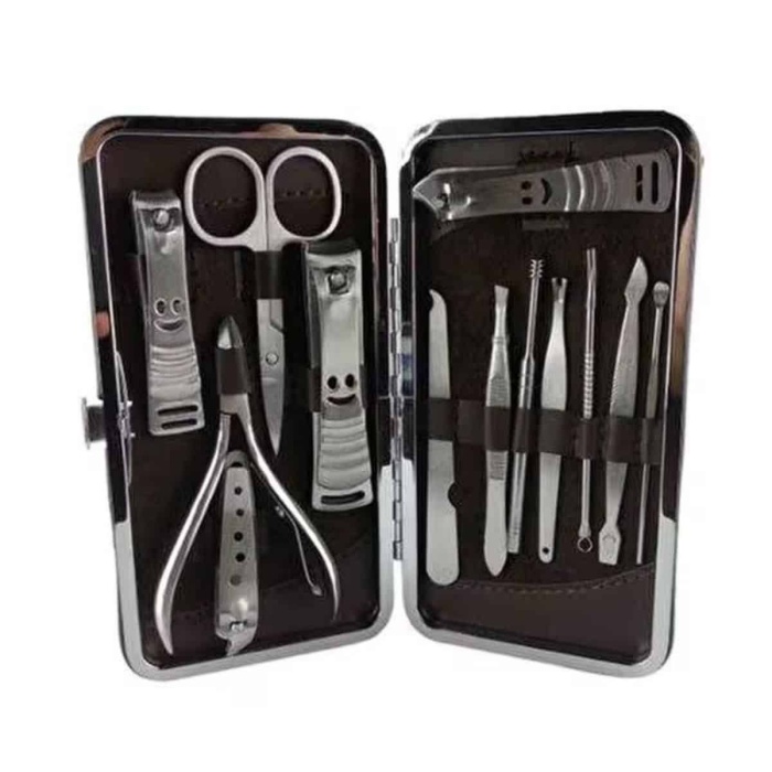 KESGİN MARKET ® 12 Parça Manikür Pedikür Seti Özel Deri Çanta El Ayak Bakımı Akne ve Sivilce Temizleme