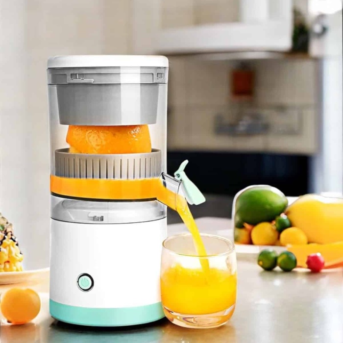 KESGİN MARKET ® Katı Meyve Sıkacağı Taşınabilir USB Şarjlı Pratik Paslanmaz Çelik Bıçaklı