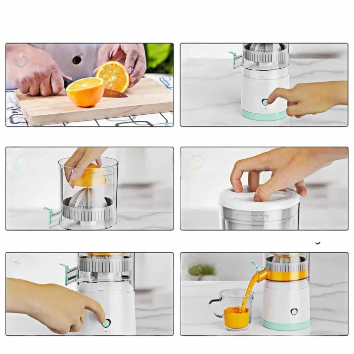 KESGİN MARKET ® Katı Meyve Sıkacağı Taşınabilir USB Şarjlı Pratik Paslanmaz Çelik Bıçaklı