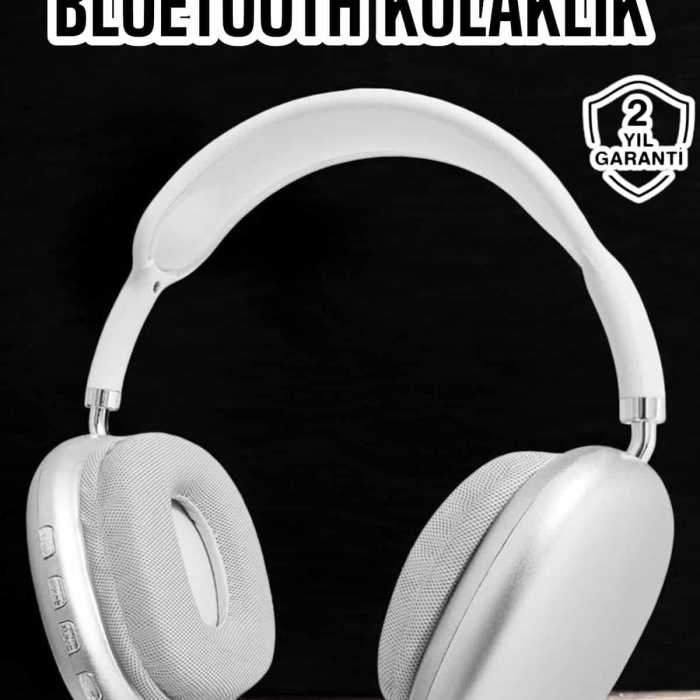 KESGİN MARKET ® P9 Plus Kablosuz Kulak Üstü Bluetooth Kulaklık Beyaz Yüksek Ses Kaliteli