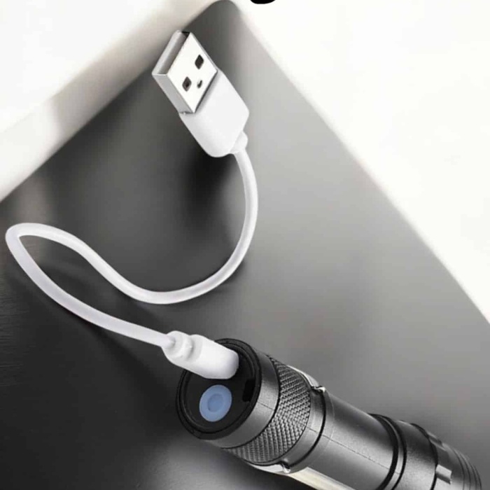 KESGİN MARKET ® Şarjlı Metal Zoomlu El Feneri Işıldak Led Işık Taşınabilir El Lambası