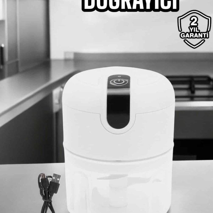 KESGİN MARKET ® Şarjlı Mini El Rondosu Doğrayıcı Taşınabilir 250 ml Çelik Bıçaklı