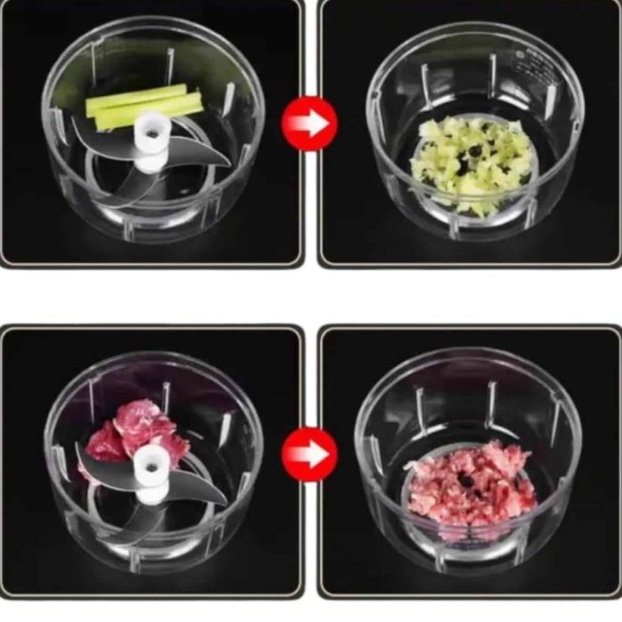 KESGİN MARKET ® Şarjlı Mini El Rondosu Doğrayıcı Taşınabilir 250 ml Çelik Bıçaklı