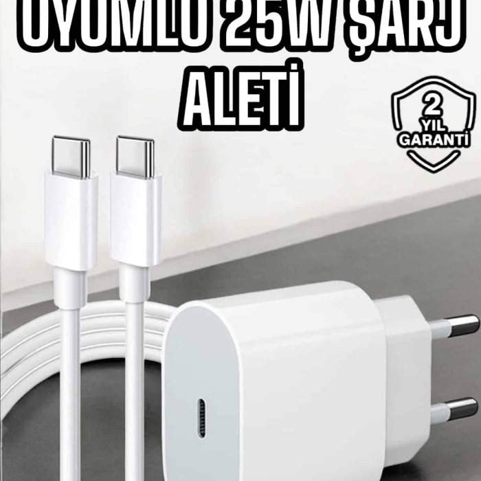 KESGİN MARKET ® İOS Uyumlu Type-C Girişli Hızlı Şarj 15/15 Pro Max Adaptör ve Kablosu