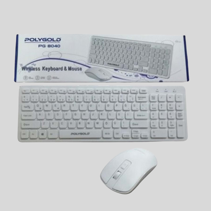 KESGİN MARKET ® Q Klavye Beyaz Klavye Ve Mouse Seti Kablosuz USB Girişli