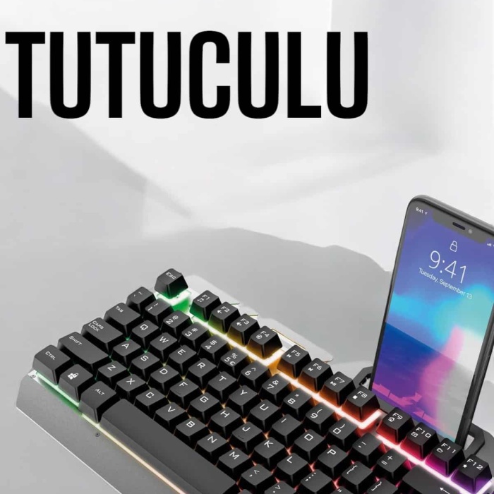 KESGİN MARKET ® Oyuncu Klavyesi Q Klavye RGB Işıklı Mouse Hediyeli