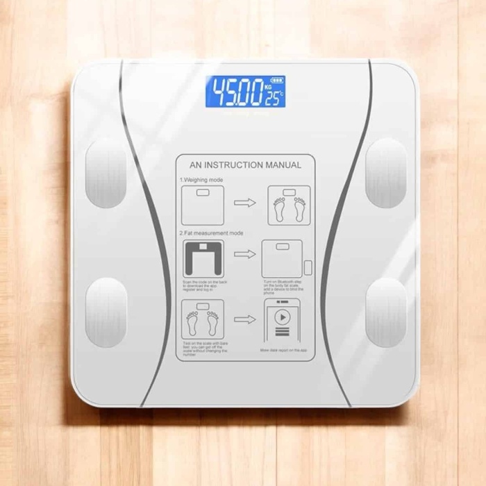 KESGİN MARKET ® Akıllı Tartı Dijital Baskül Yağ Su Kas Vücut Kitle Kilo Ölçer Tartı