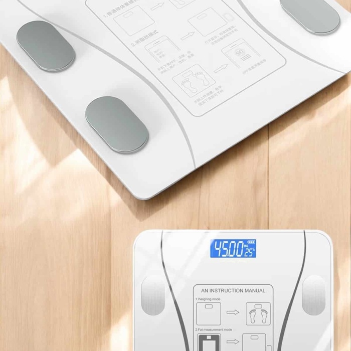 KESGİN MARKET ® Akıllı Tartı Dijital Baskül Yağ Su Kas Vücut Kitle Kilo Ölçer Tartı