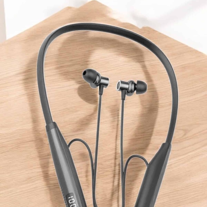 KESGİN MARKET ® Boyun Askılı Bluetooth Kulaklık Uzun Şarj Süreli Dijital Göstergeli Kablolu