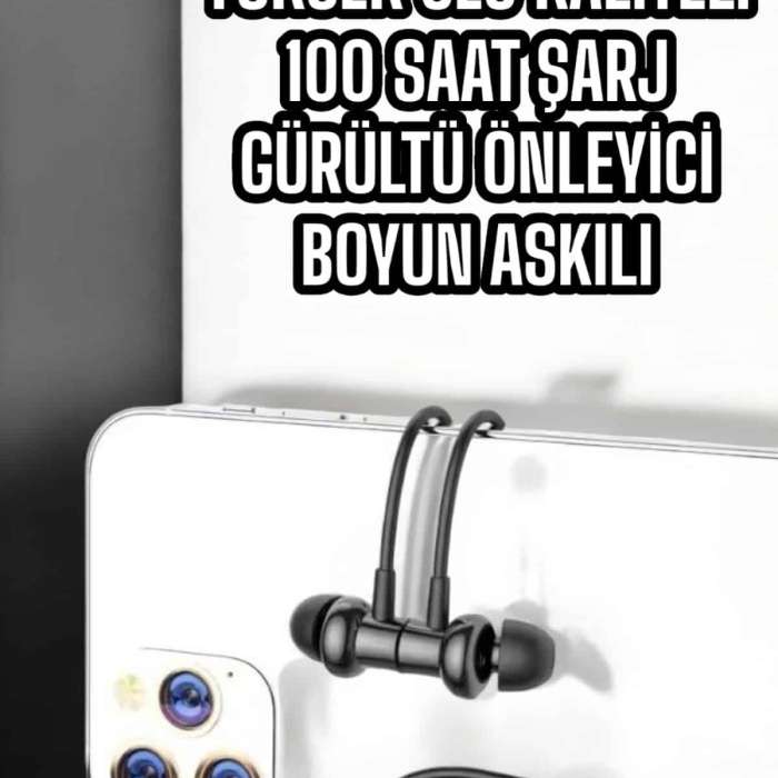 KESGİN MARKET ® Boyun Askılı Bluetooth Kulaklık Uzun Şarj Süreli Dijital Göstergeli Kablolu