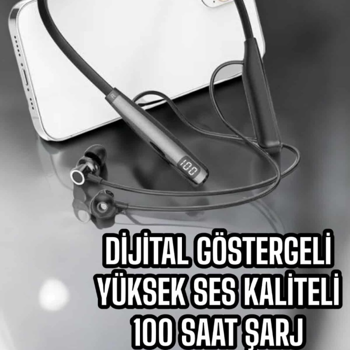 KESGİN MARKET ® Boyun Bantlı Bluetooth Kulaklık Yüksek Ses Kaliteli 100 Saat Kulaklık