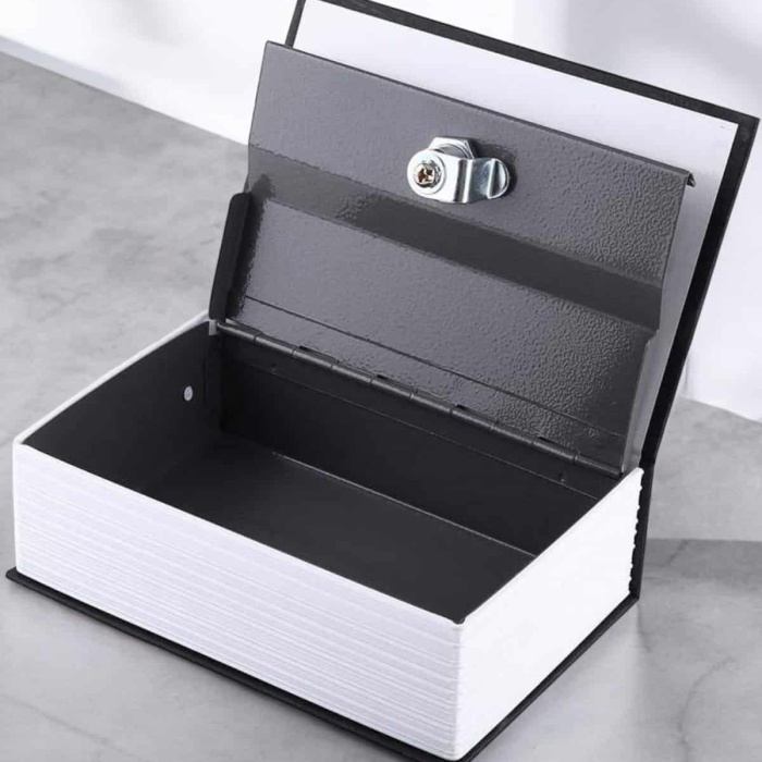 KESGİN MARKET ® Büyük Boy Anahtarlı Kitap Görünümlü Gizli Kasa Çelik Kasa Altın Kasası