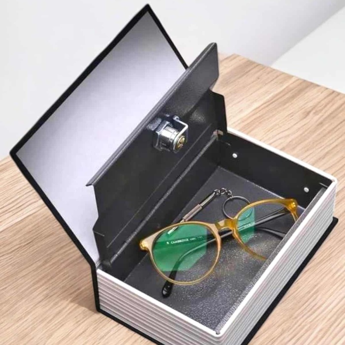 KESGİN MARKET ® Büyük Boy Anahtarlı Kitap Görünümlü Gizli Kasa Çelik Kasa Altın Kasası