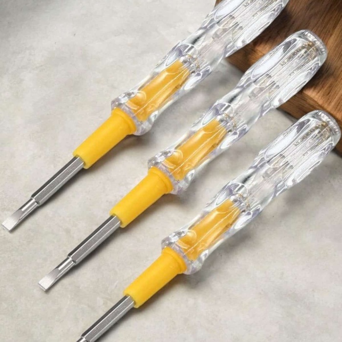 KESGİN MARKET ® Test Cihazı Kontrol Kalemi Çift Başlıklı Şeffaf Elektrik Testi