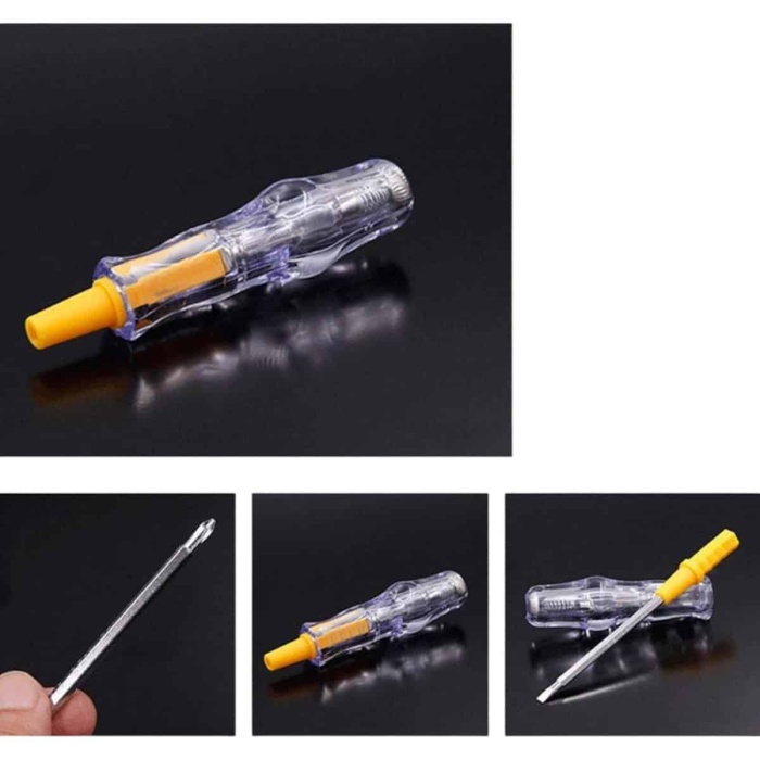 KESGİN MARKET ® Kontrol Kalemi Nikel Kaplama Çift Başlıklı Test Cihazı