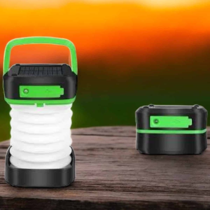 KESGİN MARKET ® Katlanabilir Kamp Lambası Solar Fener Görünümlü 3 Kademeli Şarjlı