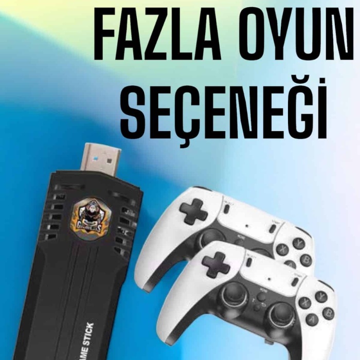 KESGİN MARKET ® 8K Android TV Gme Stick Video Oyun Konsolu Aile Retro 35000 Oyunlu Çift Kollu
