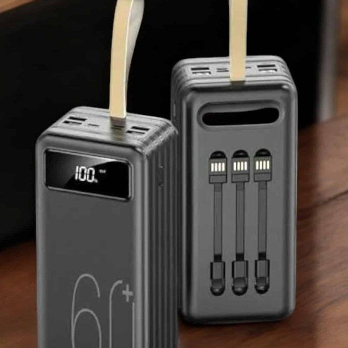 KESGİN MARKET ® Powerbank 60.000 MAH 4 Portlu Uzun Şarj Süreli Dijital Göstergeli
