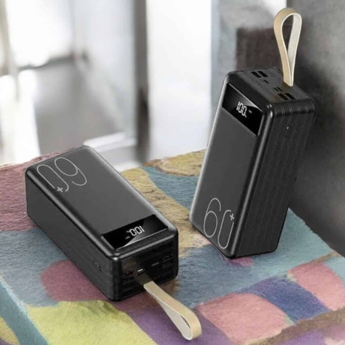 KESGİN MARKET ® Powerbank 60.000 MAH 4 Portlu Uzun Şarj Süreli Dijital Göstergeli