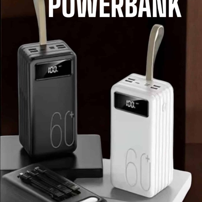 KESGİN MARKET ® Powerbank 60.000 MAH Dijital Göstergeli 4 Portlu Taşınabilir