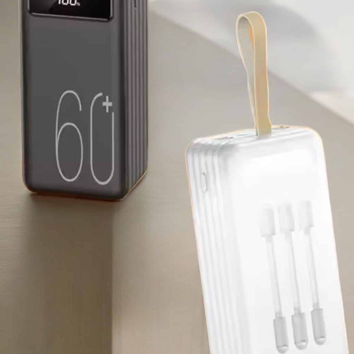KESGİN MARKET ® Powerbank 60.000 Mah Hızlı Şarj 4 Çıkışlı Uzun Şarj Süreli Dijital Göstergeli