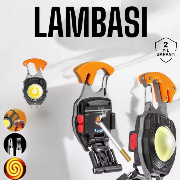 KESGİN MARKET ® El Feneri Acil Işık Seti Tornavida Düdük Kapak Açma Kamp Lambası