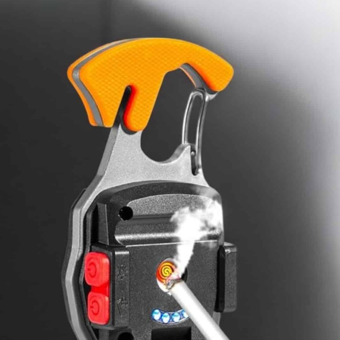 KESGİN MARKET ® yeni nesil Kamp Feneri Çok Fonksiyonlu Fener Anahtarlık Usb Çakmaklı Cam Kırıcı Kemer Kesici Açacak