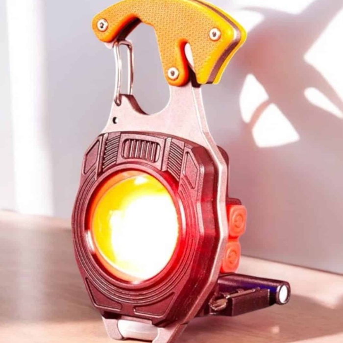 KESGİN MARKET ® yeni nesil Kamp Feneri Çok Fonksiyonlu Fener Anahtarlık Usb Çakmaklı Cam Kırıcı Kemer Kesici Açacak